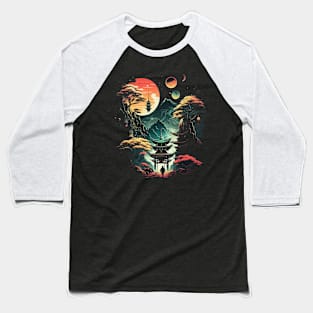 Japanese Temple Tokyo  Asian Inspired Retro Japan Baseball T-Shirt